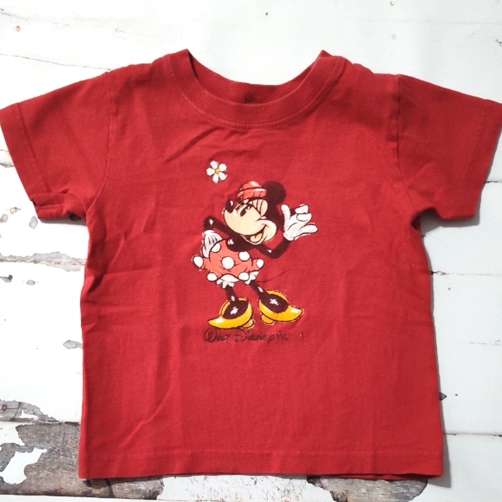 Vintage Walt Disney World Red Minnie Mouse T-Shirt 24m
